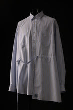 画像をギャラリービューアに読み込む, FACETASM ASSYMETRICAL BELTED STRIPE SHIRT (BLUE x WHITE)