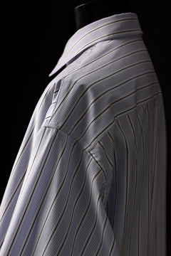 画像をギャラリービューアに読み込む, FACETASM ASSYMETRICAL BELTED STRIPE SHIRT (BLUE x WHITE)