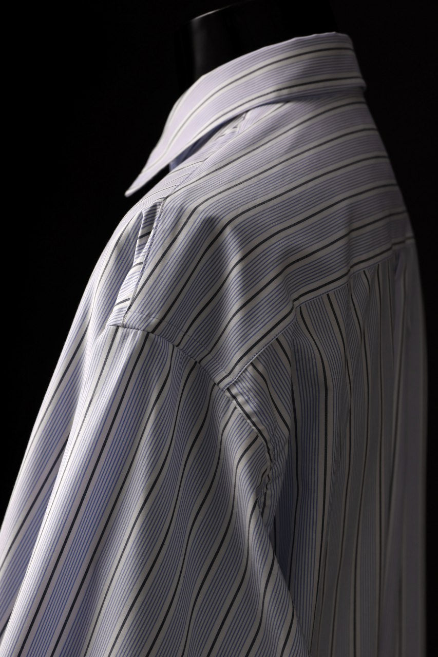 画像をギャラリービューアに読み込む, FACETASM ASSYMETRICAL BELTED STRIPE SHIRT (BLUE x WHITE)