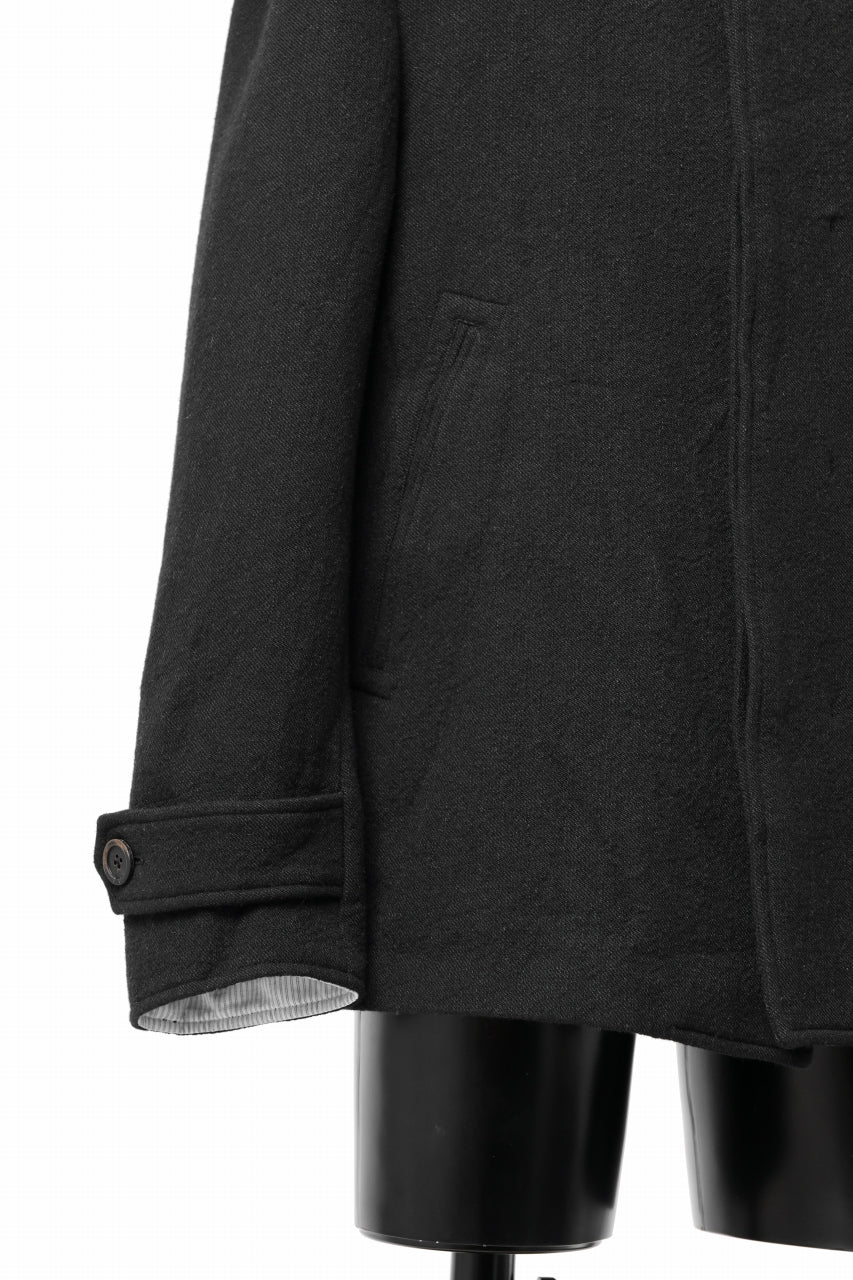画像をギャラリービューアに読み込む, forme d'expression Hidden Plaquette Caban Short Coat (Black)