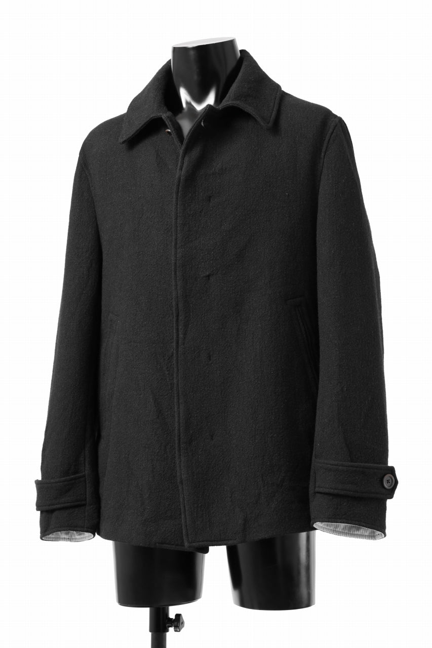 画像をギャラリービューアに読み込む, forme d'expression Hidden Plaquette Caban Short Coat (Black)