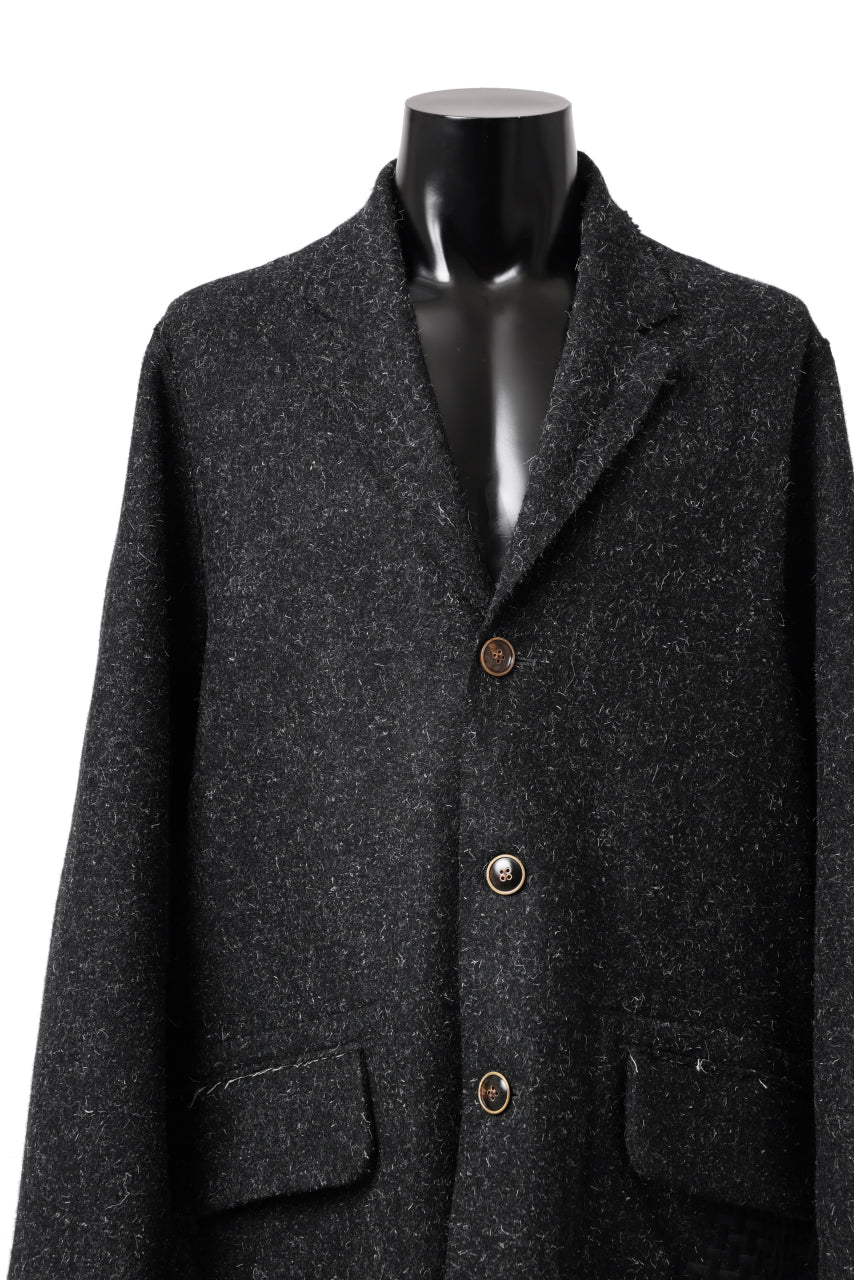 YUTA MATSUOKA jacket-coat / british wool melton including kempi (charcoal gray)