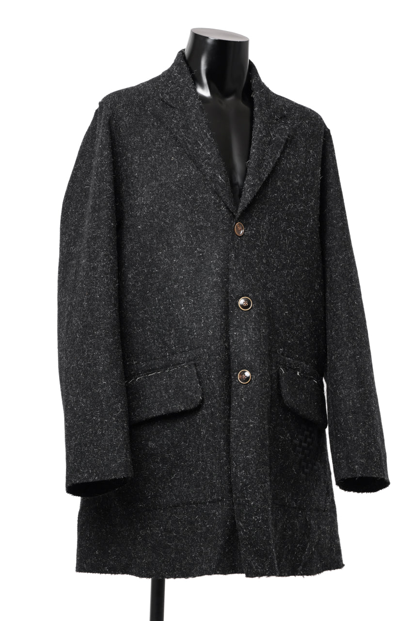 画像をギャラリービューアに読み込む, YUTA MATSUOKA jacket-coat / british wool melton including kempi (charcoal gray)