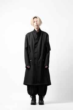 画像をギャラリービューアに読み込む, Y's BANG ON! No.188 GABARDINE PEAKED LAPEL MILITARY COAT (BLACK)