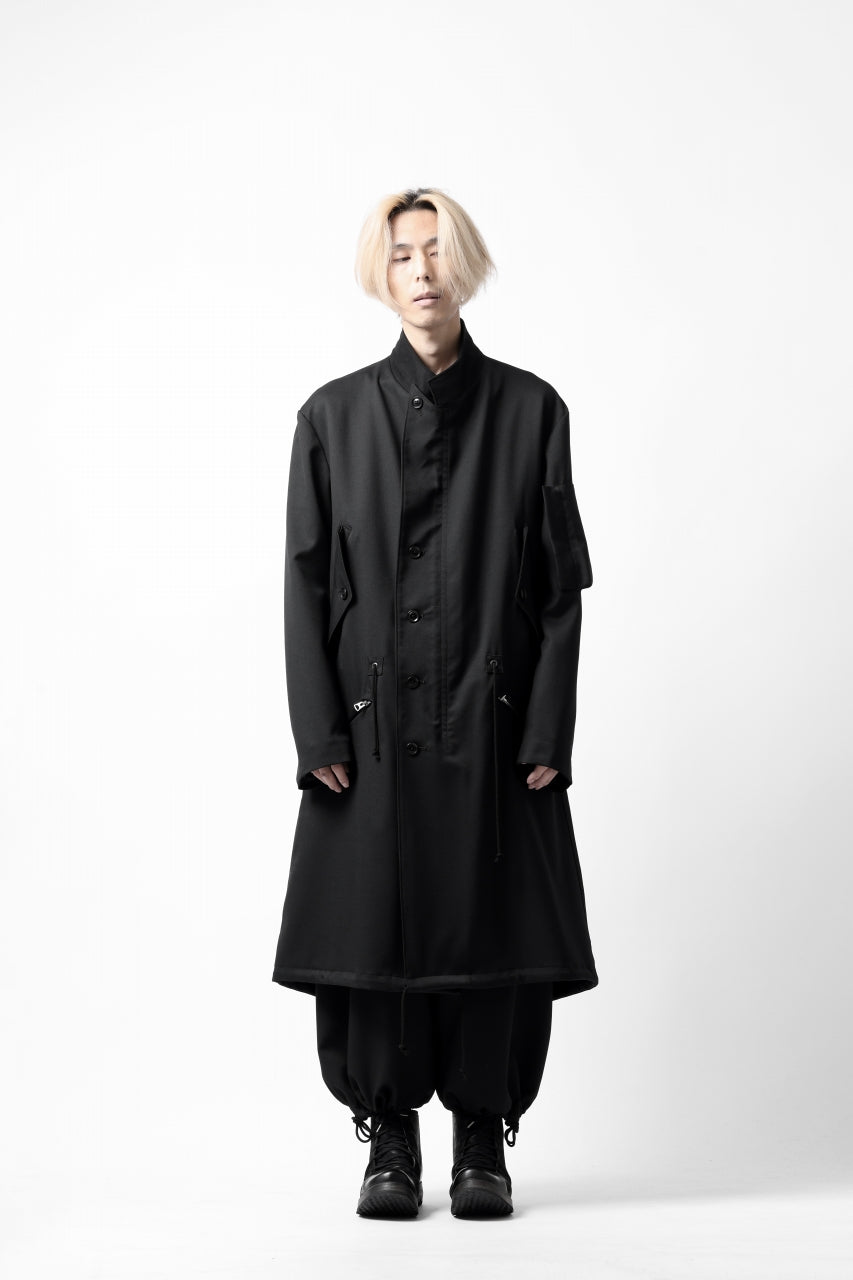 画像をギャラリービューアに読み込む, Y's BANG ON! No.188 GABARDINE PEAKED LAPEL MILITARY COAT (BLACK)