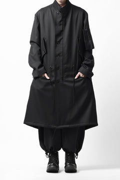 画像をギャラリービューアに読み込む, Y's BANG ON! No.188 GABARDINE PEAKED LAPEL MILITARY COAT (BLACK)