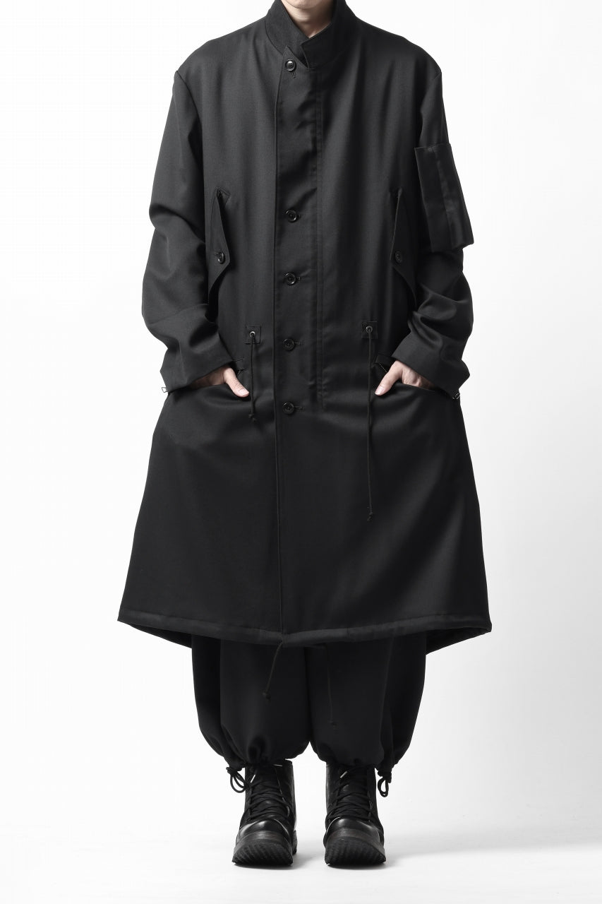 画像をギャラリービューアに読み込む, Y's BANG ON! No.188 GABARDINE PEAKED LAPEL MILITARY COAT (BLACK)