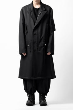 画像をギャラリービューアに読み込む, Y's BANG ON! No.188 GABARDINE PEAKED LAPEL MILITARY COAT (BLACK)