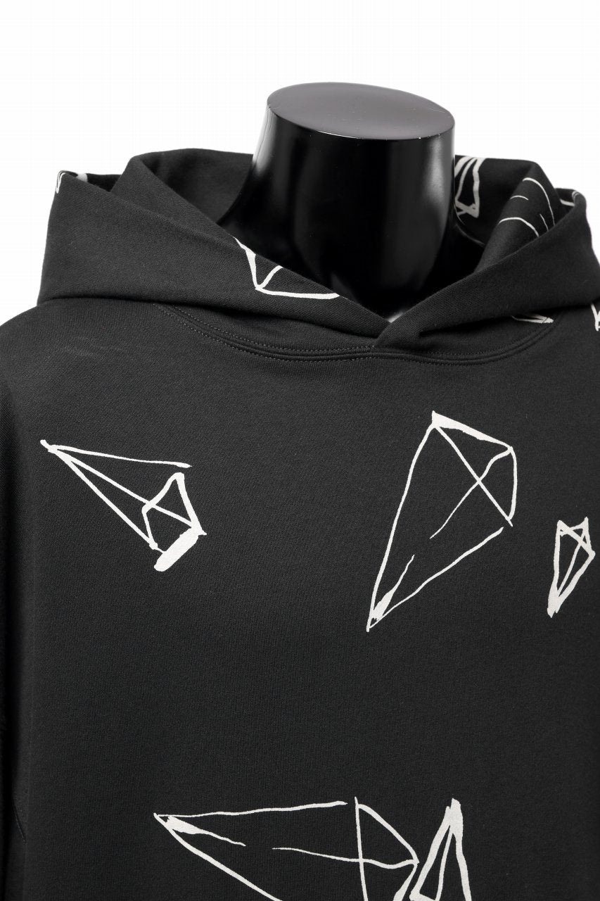 画像をギャラリービューアに読み込む, A.F ARTEFACT PYRA PATTERN PRINT SWEAT HOODIE (BLACK)