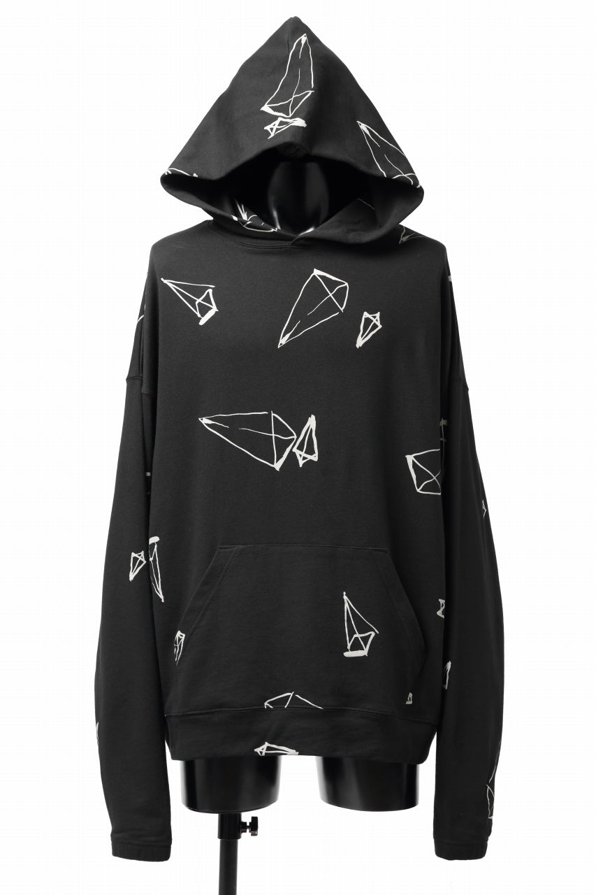 画像をギャラリービューアに読み込む, A.F ARTEFACT PYRA PATTERN PRINT SWEAT HOODIE (BLACK)