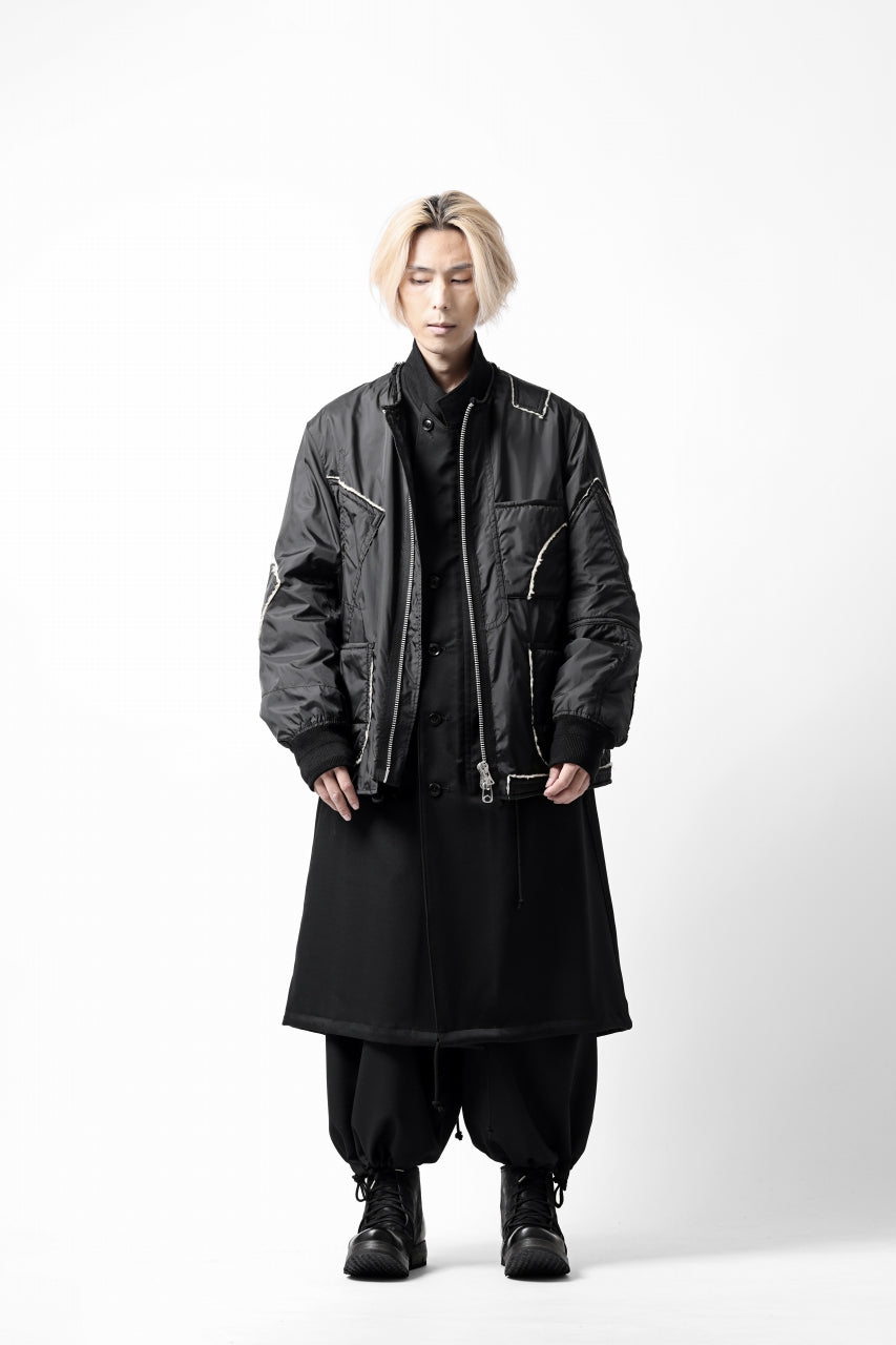 画像をギャラリービューアに読み込む, Y's BANG ON! No.173 POLYESTER TAFFETA + WOOL PILE PATCHED BLOUSON (BLACK)