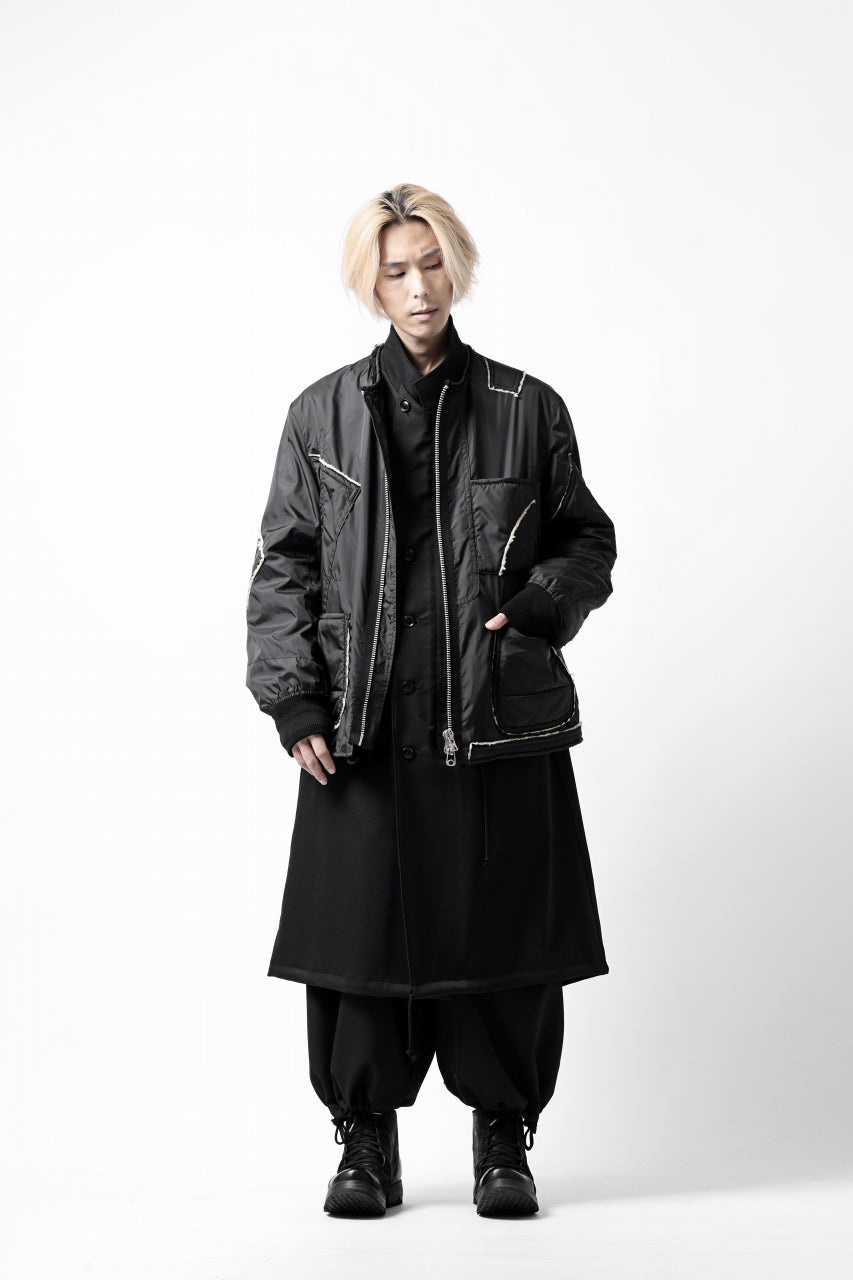 画像をギャラリービューアに読み込む, Y's BANG ON! No.173 POLYESTER TAFFETA + WOOL PILE PATCHED BLOUSON (BLACK)