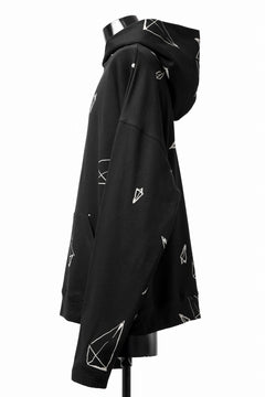 画像をギャラリービューアに読み込む, A.F ARTEFACT PYRA PATTERN PRINT SWEAT HOODIE (BLACK)