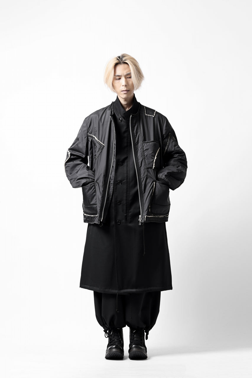 画像をギャラリービューアに読み込む, Y's BANG ON! No.173 POLYESTER TAFFETA + WOOL PILE PATCHED BLOUSON (BLACK)