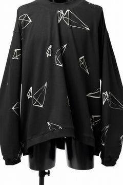 画像をギャラリービューアに読み込む, A.F ARTEFACT PYRA PATTERN PRINT CREW NECK TOPS (BLACK)
