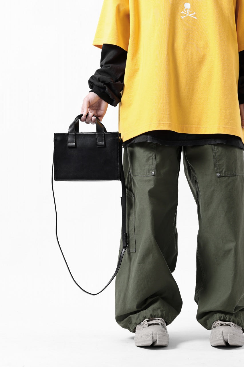 Load image into Gallery viewer, discord Yohji Yamamoto Zipper Tote Bag (Mini) / Cow Skin Leather (BLACK)