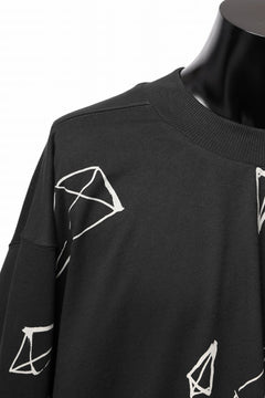 画像をギャラリービューアに読み込む, A.F ARTEFACT PYRA PATTERN PRINT CREW NECK TOPS (BLACK)