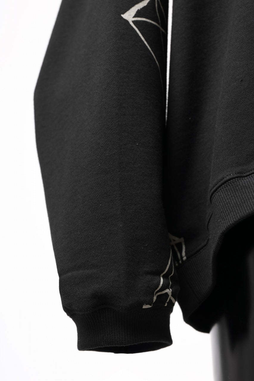 画像をギャラリービューアに読み込む, A.F ARTEFACT PYRA PATTERN PRINT CREW NECK TOPS (BLACK)