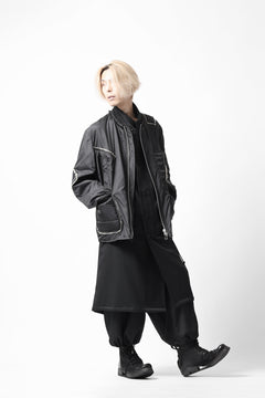 画像をギャラリービューアに読み込む, Y's BANG ON! No.173 POLYESTER TAFFETA + WOOL PILE PATCHED BLOUSON (BLACK)