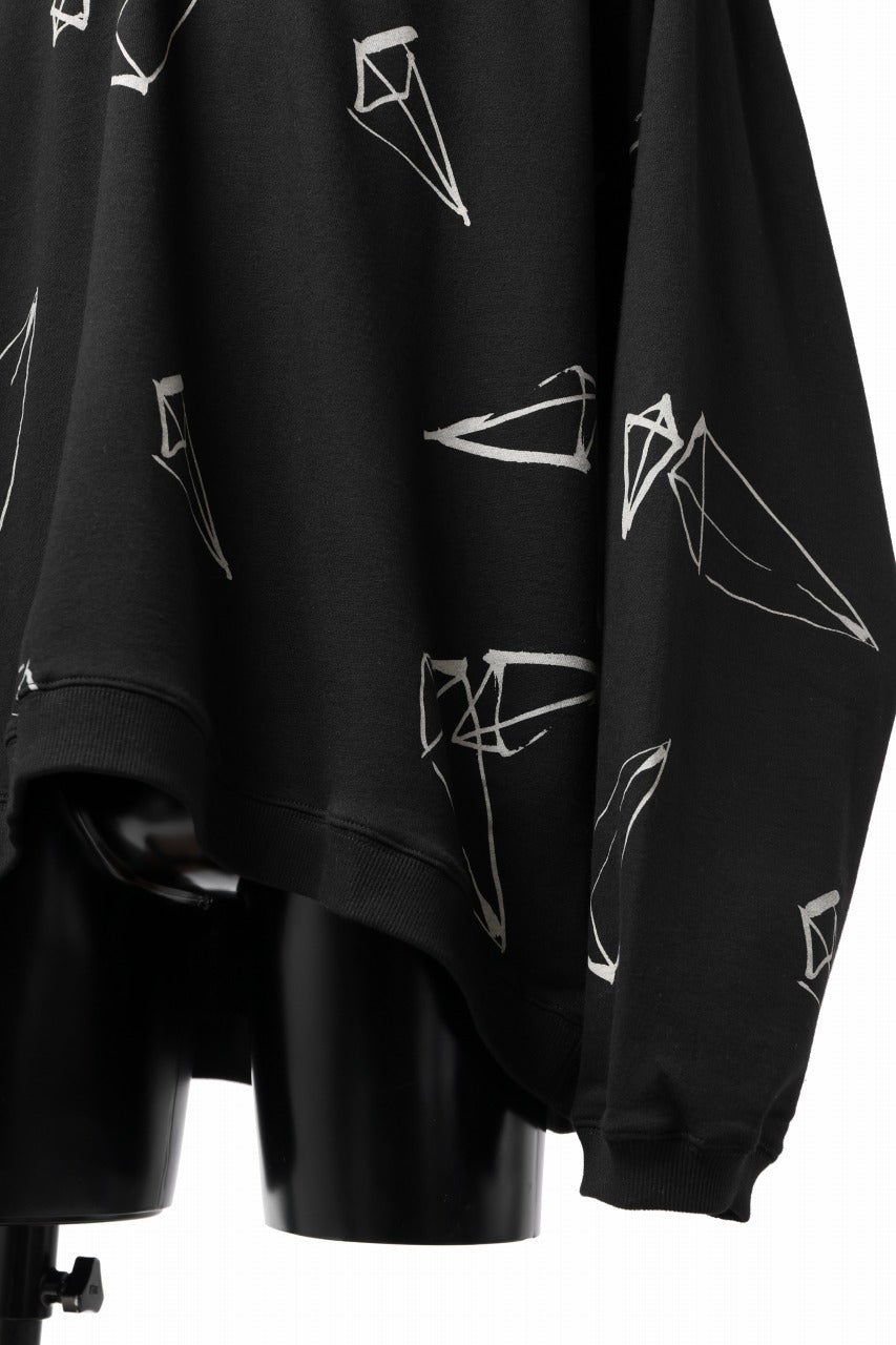 画像をギャラリービューアに読み込む, A.F ARTEFACT PYRA PATTERN PRINT CREW NECK TOPS (BLACK)
