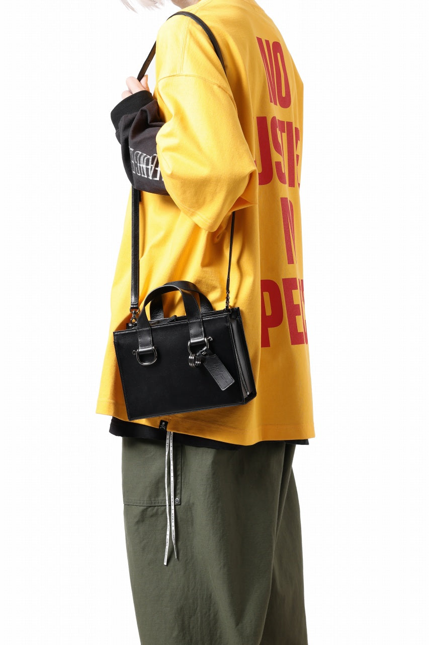 Load image into Gallery viewer, discord Yohji Yamamoto Zipper Tote Bag (Mini) / Cow Skin Leather (BLACK)