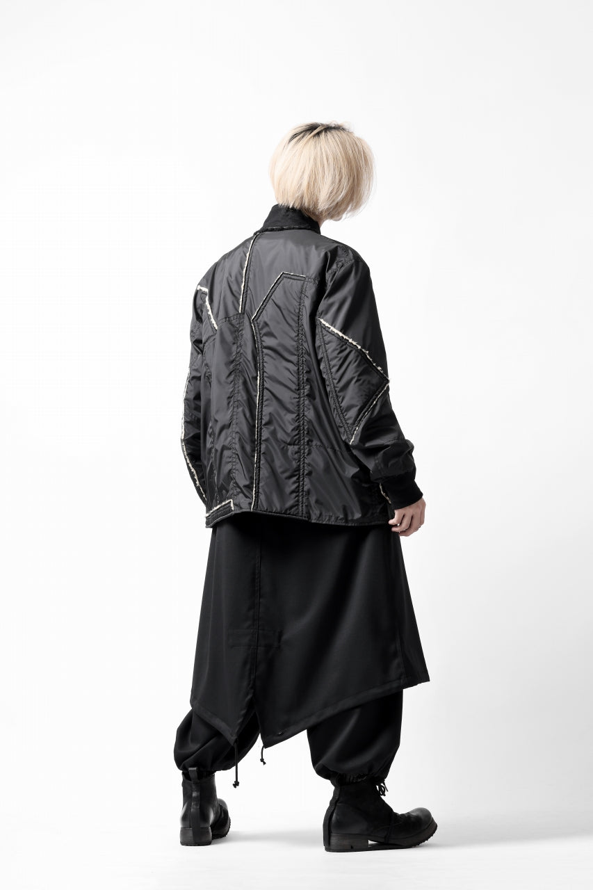 画像をギャラリービューアに読み込む, Y's BANG ON! No.173 POLYESTER TAFFETA + WOOL PILE PATCHED BLOUSON (BLACK)