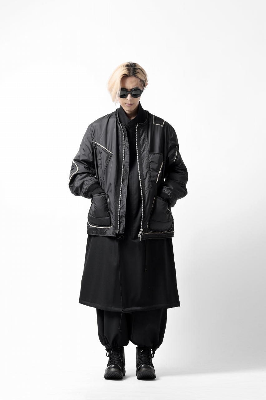 画像をギャラリービューアに読み込む, Y's BANG ON! No.173 POLYESTER TAFFETA + WOOL PILE PATCHED BLOUSON (BLACK)