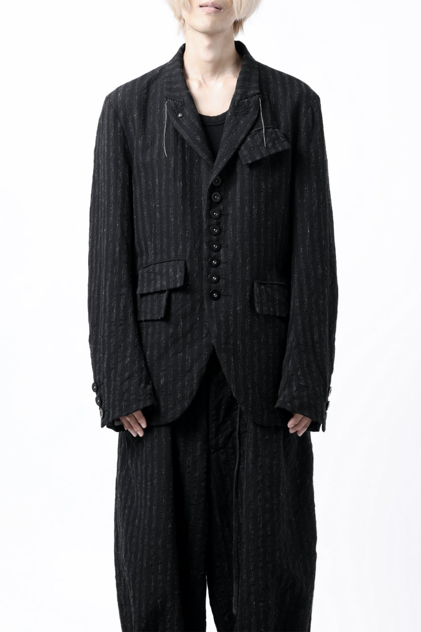 画像をギャラリービューアに読み込む, KLASICA HUNTS 10 BUTTONS DOLL BLAZER / LIGHT WEIGHT BLUR STRIPES (INK BLACK)