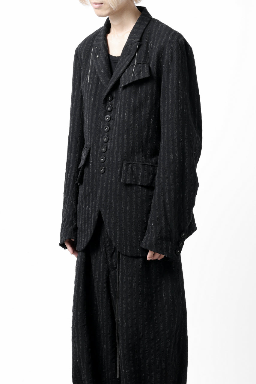 画像をギャラリービューアに読み込む, KLASICA HUNTS 10 BUTTONS DOLL BLAZER / LIGHT WEIGHT BLUR STRIPES (INK BLACK)