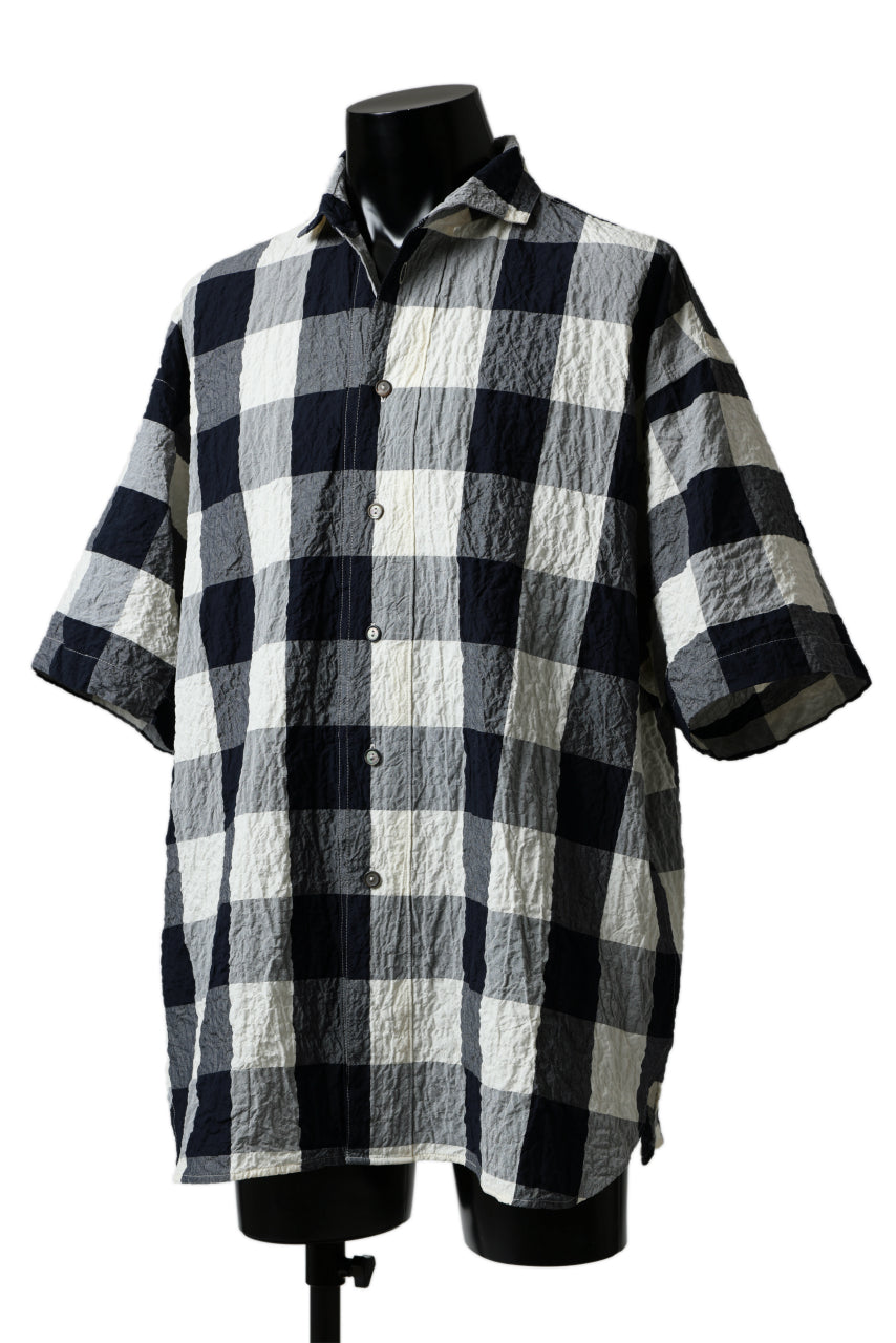 画像をギャラリービューアに読み込む, forme d'expression Short Sleeve Oversized Shirt (Big Check)