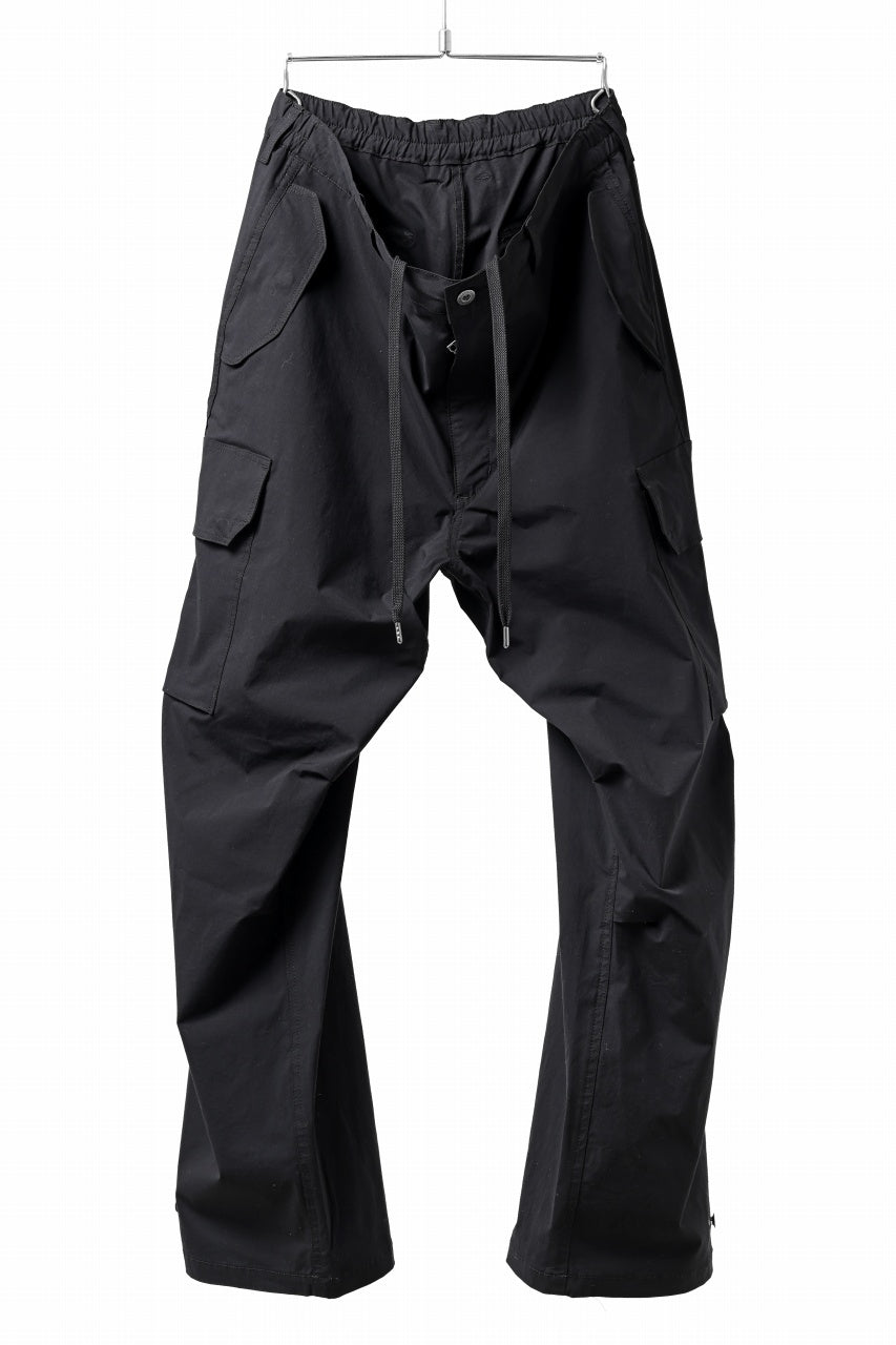 画像をギャラリービューアに読み込む, ISAMU KATAYAMA BACKLASH WIDE CARGO PANTS / STRETCH TYPEWRITER CLOTH (BLACK)