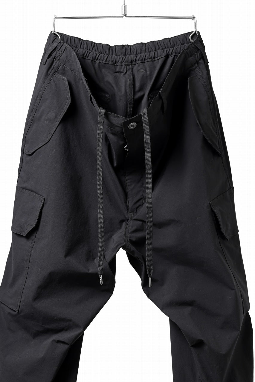 画像をギャラリービューアに読み込む, ISAMU KATAYAMA BACKLASH WIDE CARGO PANTS / STRETCH TYPEWRITER CLOTH (BLACK)