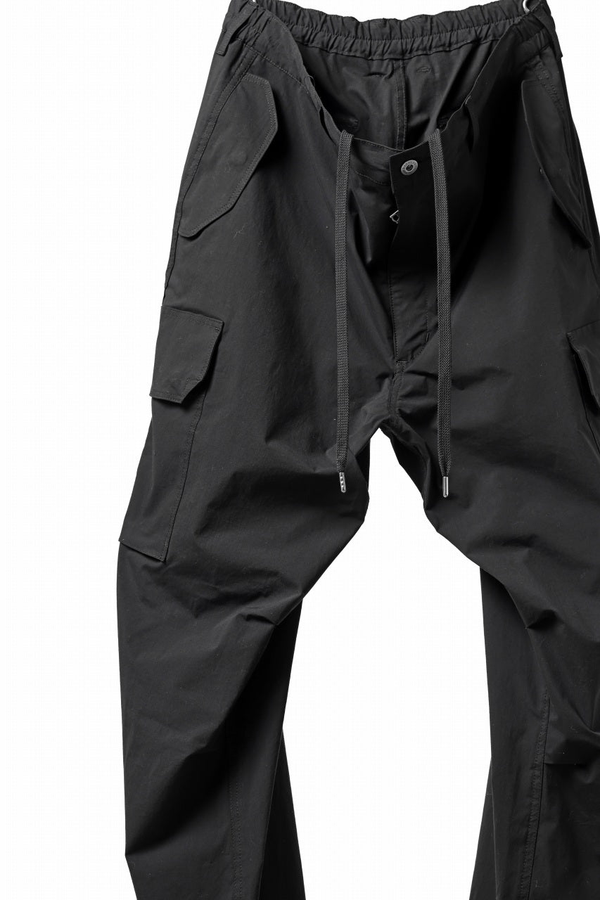 画像をギャラリービューアに読み込む, ISAMU KATAYAMA BACKLASH WIDE CARGO PANTS / STRETCH TYPEWRITER CLOTH (BLACK)