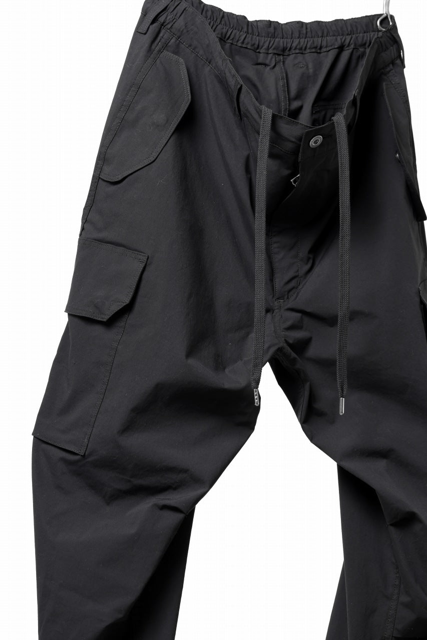 画像をギャラリービューアに読み込む, ISAMU KATAYAMA BACKLASH WIDE CARGO PANTS / STRETCH TYPEWRITER CLOTH (BLACK)