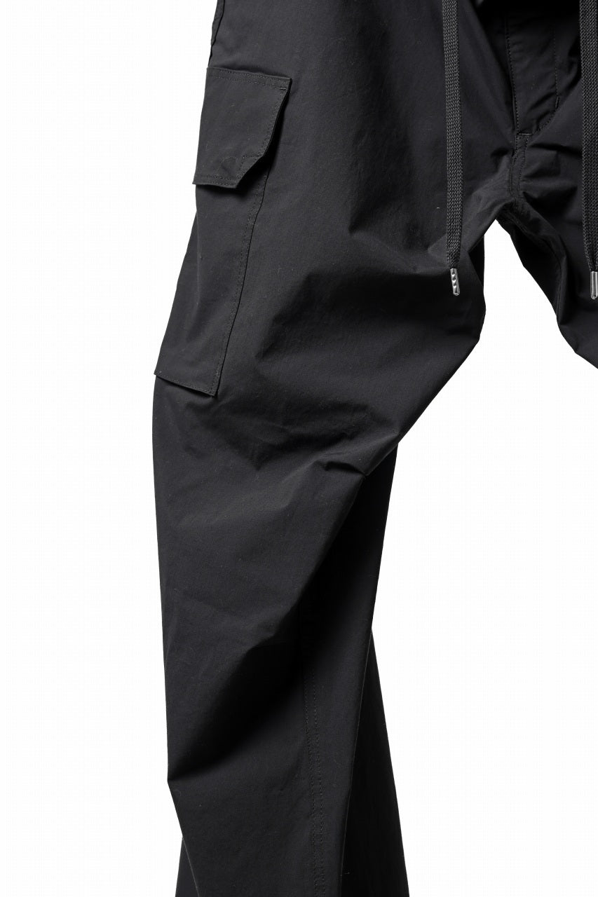 画像をギャラリービューアに読み込む, ISAMU KATAYAMA BACKLASH WIDE CARGO PANTS / STRETCH TYPEWRITER CLOTH (BLACK)
