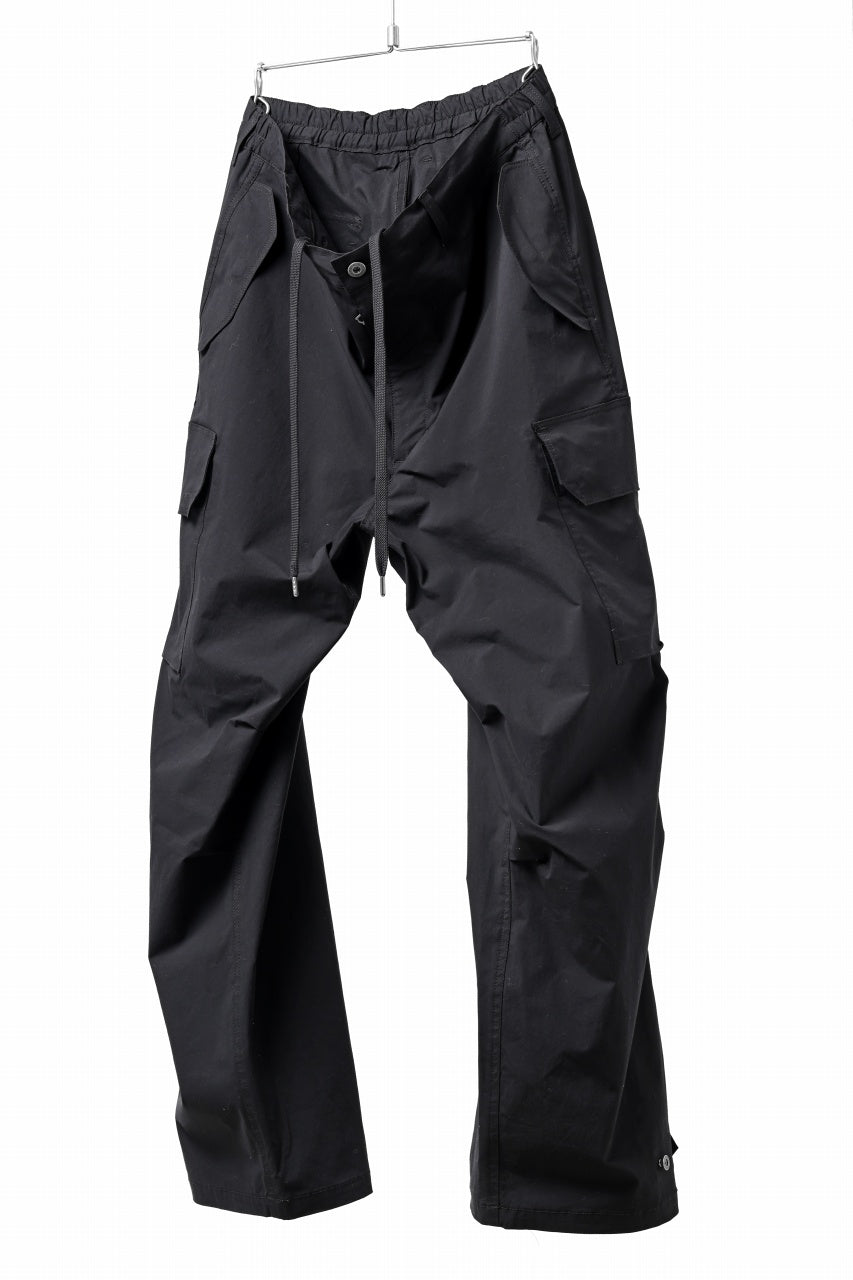 画像をギャラリービューアに読み込む, ISAMU KATAYAMA BACKLASH WIDE CARGO PANTS / STRETCH TYPEWRITER CLOTH (BLACK)