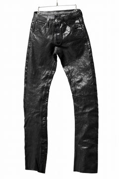 画像をギャラリービューアに読み込む, ISAMU KATAYAMA BACKLASH exclusive TIGHT STRAIGHT LEATHER PANTS / GARMENT DYED - ITALY SHOULDER (BLACK)