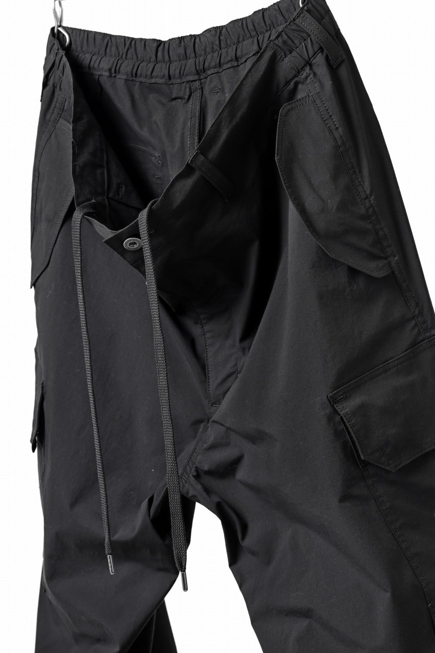 画像をギャラリービューアに読み込む, ISAMU KATAYAMA BACKLASH WIDE CARGO PANTS / STRETCH TYPEWRITER CLOTH (BLACK)