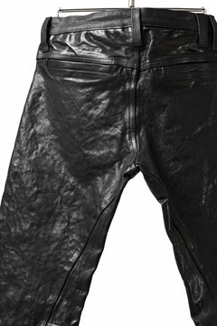 画像をギャラリービューアに読み込む, ISAMU KATAYAMA BACKLASH exclusive TIGHT STRAIGHT LEATHER PANTS / GARMENT DYED - ITALY SHOULDER (BLACK)