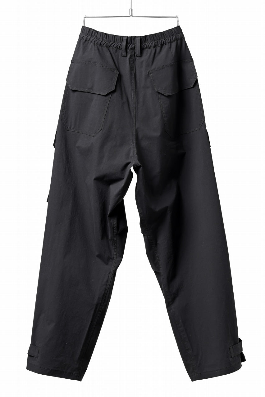 画像をギャラリービューアに読み込む, ISAMU KATAYAMA BACKLASH WIDE CARGO PANTS / STRETCH TYPEWRITER CLOTH (BLACK)