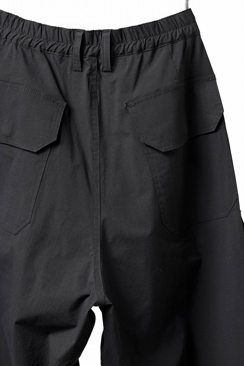 画像をギャラリービューアに読み込む, ISAMU KATAYAMA BACKLASH WIDE CARGO PANTS / STRETCH TYPEWRITER CLOTH (BLACK)