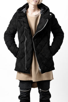画像をギャラリービューアに読み込む, ISAMU KATAYAMA BACKLASH HOODED DOWN JACKET / KANGAROO REVERSE + POLISH WHITE GOOSE (BLACK)