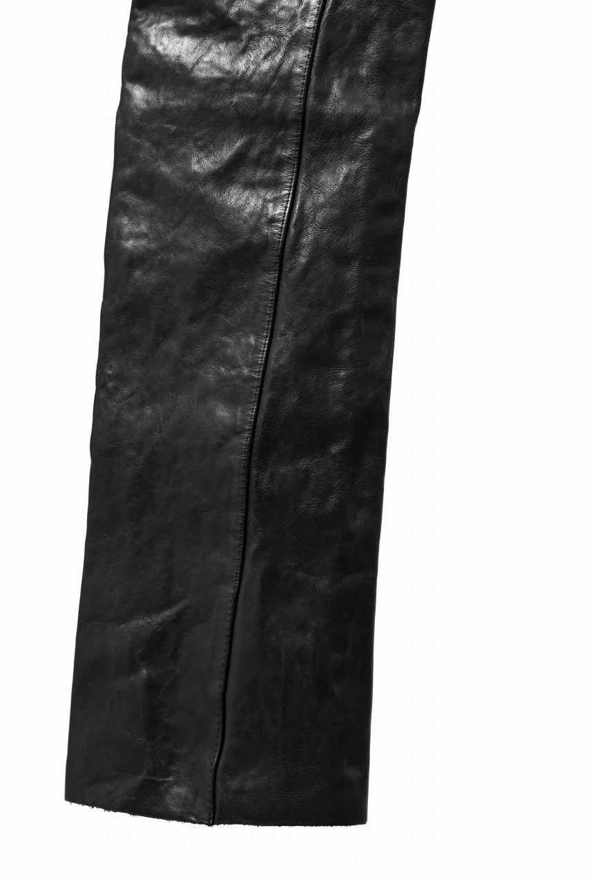 画像をギャラリービューアに読み込む, ISAMU KATAYAMA BACKLASH exclusive TIGHT STRAIGHT LEATHER PANTS / GARMENT DYED - ITALY SHOULDER (BLACK)