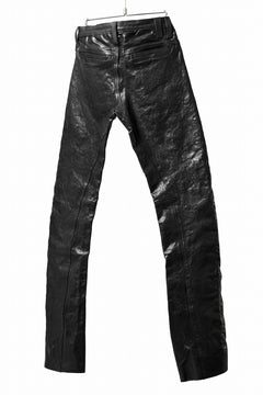 画像をギャラリービューアに読み込む, ISAMU KATAYAMA BACKLASH exclusive TIGHT STRAIGHT LEATHER PANTS / GARMENT DYED - ITALY SHOULDER (BLACK)