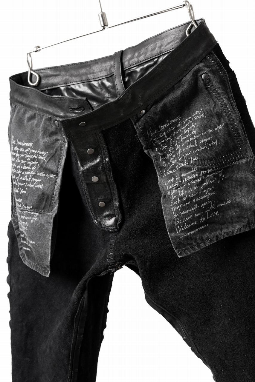 画像をギャラリービューアに読み込む, ISAMU KATAYAMA BACKLASH exclusive TIGHT STRAIGHT LEATHER PANTS / GARMENT DYED - ITALY SHOULDER (BLACK)