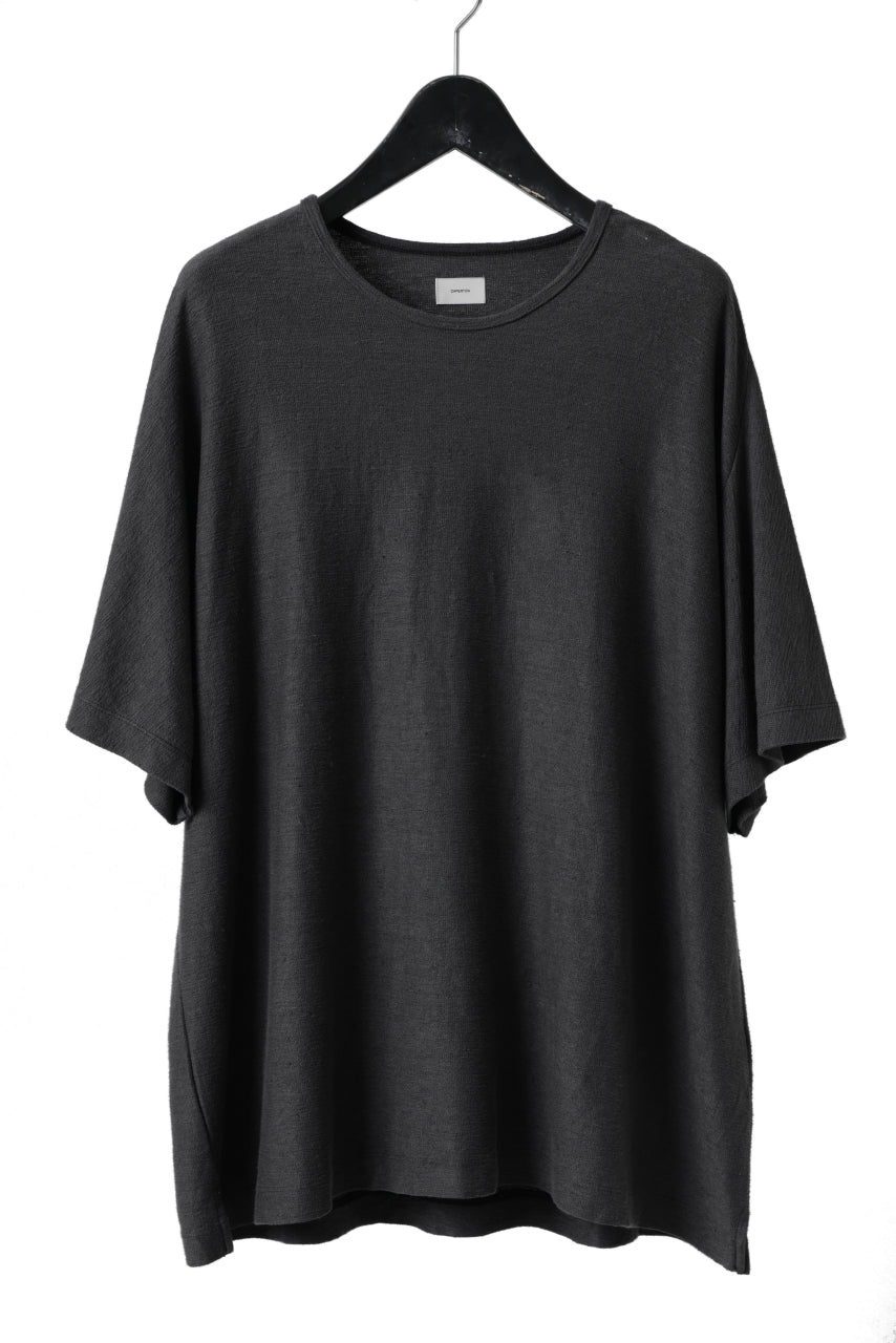 Load image into Gallery viewer, CAPERTICA OVERSIZED ASYMMETRY TEE / LINEN HEAVY JERSEY (ANTIQUE BLACK)