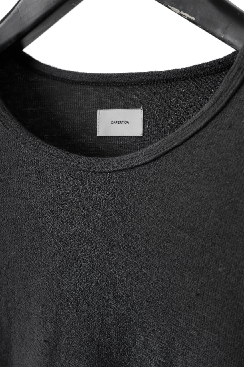 Load image into Gallery viewer, CAPERTICA OVERSIZED ASYMMETRY TEE / LINEN HEAVY JERSEY (ANTIQUE BLACK)