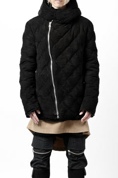 画像をギャラリービューアに読み込む, ISAMU KATAYAMA BACKLASH HOODED DOWN JACKET / KANGAROO REVERSE + POLISH WHITE GOOSE (BLACK)
