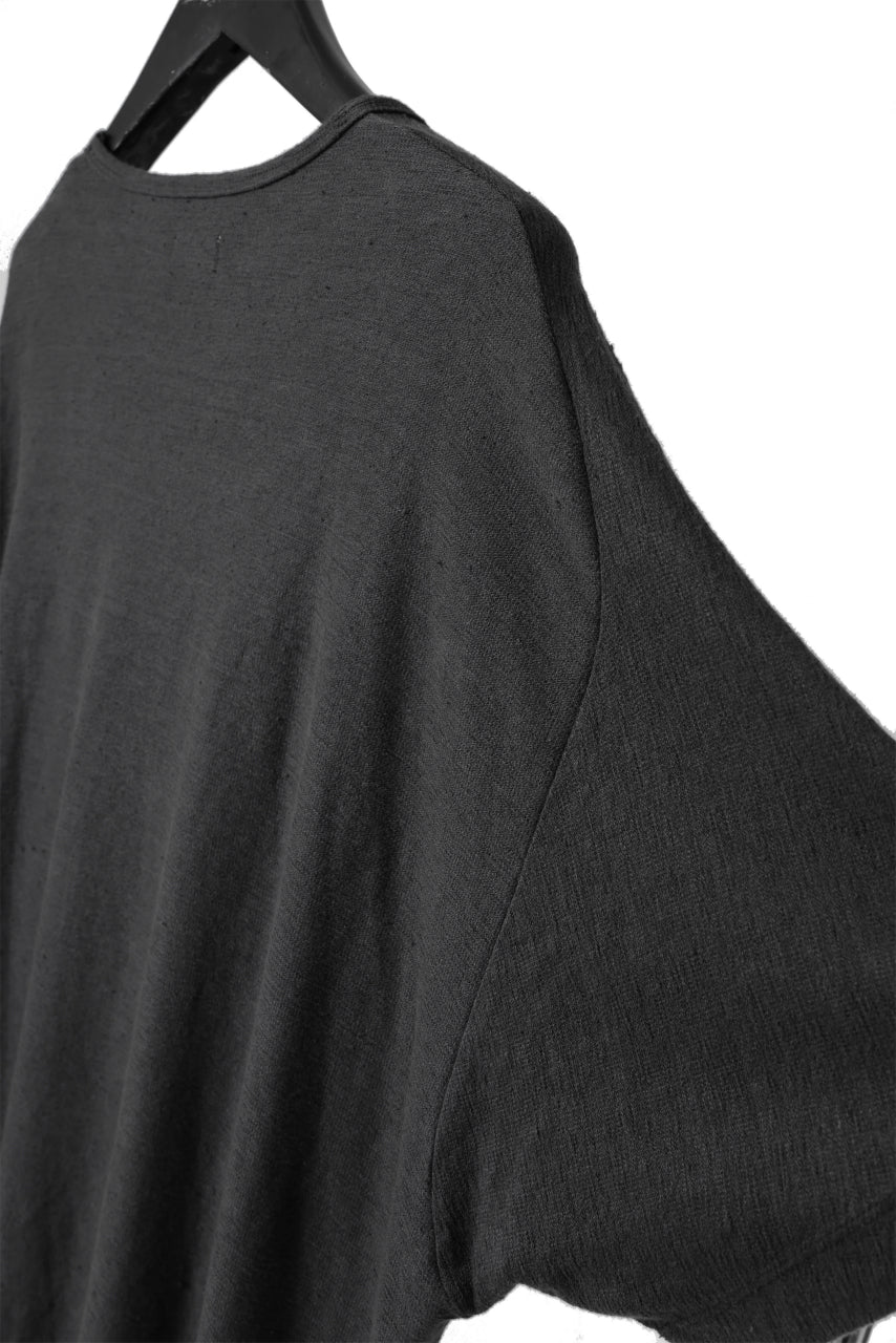 Load image into Gallery viewer, CAPERTICA OVERSIZED ASYMMETRY TEE / LINEN HEAVY JERSEY (ANTIQUE BLACK)