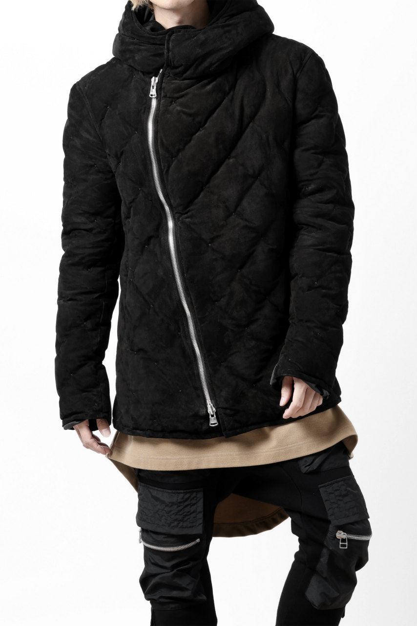 画像をギャラリービューアに読み込む, ISAMU KATAYAMA BACKLASH HOODED DOWN JACKET / KANGAROO REVERSE + POLISH WHITE GOOSE (BLACK)